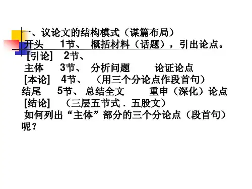 议论文的横式与纵式结构