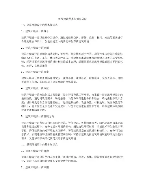 环境设计基本知识点总结