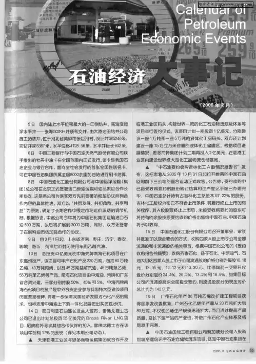 石油经济大事记