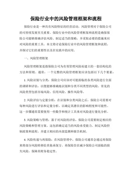 保险行业中的风险管理框架和流程