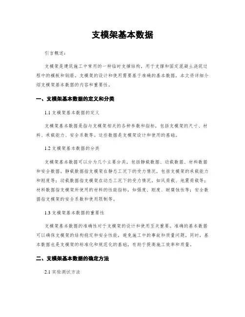 支模架基本数据