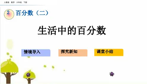 人教版六年级数学下册课件2.7 生活中的百分数