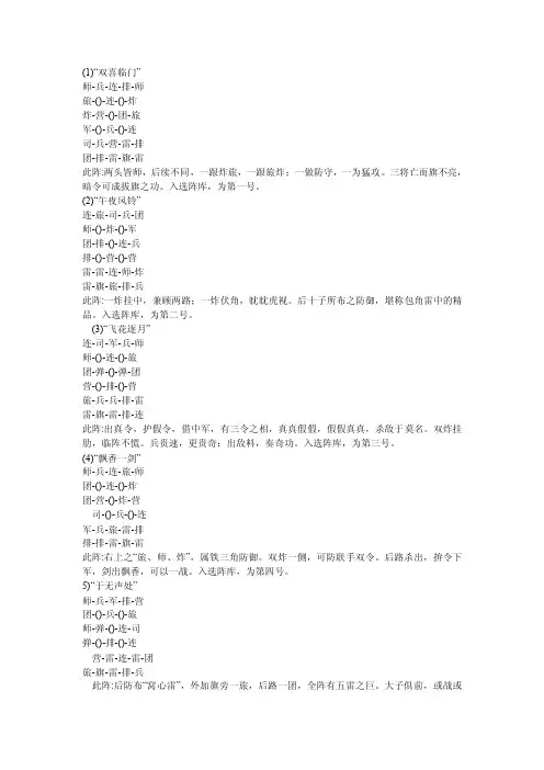 军旗棋谱——精选推荐