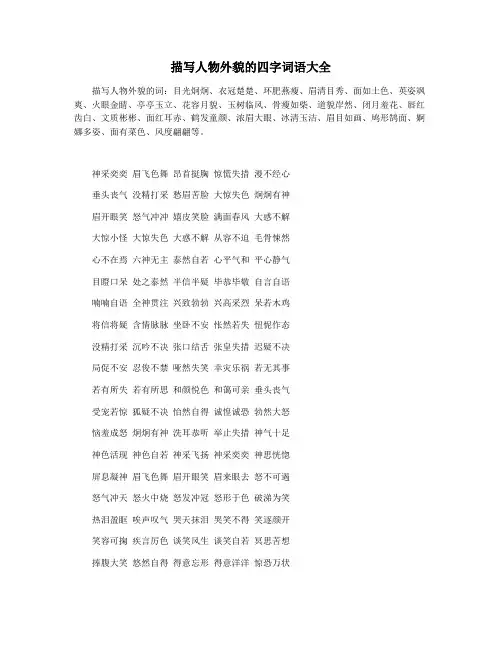 描写人物外貌的四字词语大全