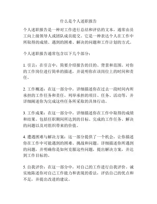 什么是个人述职报告