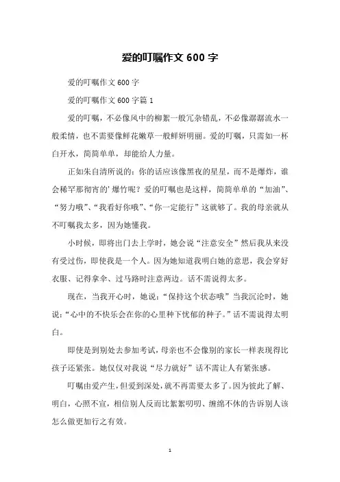 爱的叮嘱作文600字