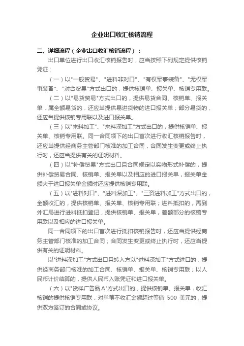 企业出口收汇核销流程