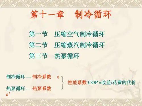 工程热力学课件11 制冷循环