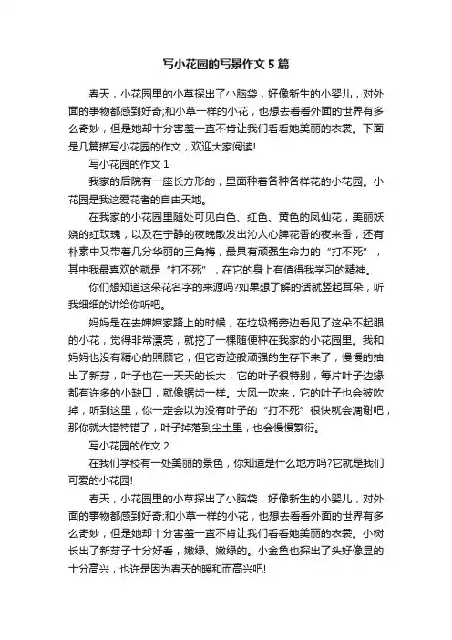 写小花园的写景作文5篇
