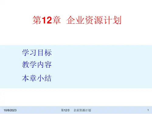 第12章企业资源计划课件