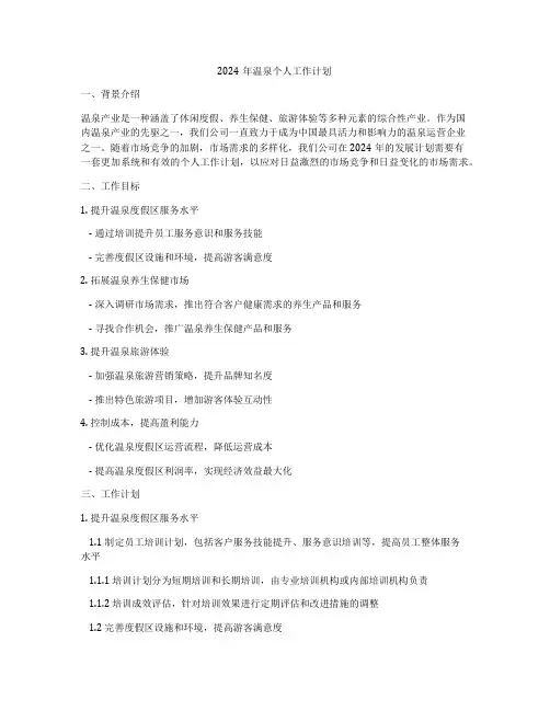 2024年温泉个人工作计划