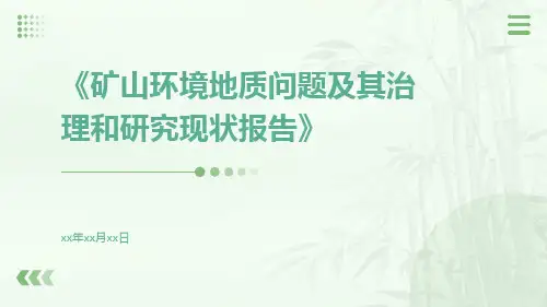 《矿山环境地质问题及其治理和研究现状报告》