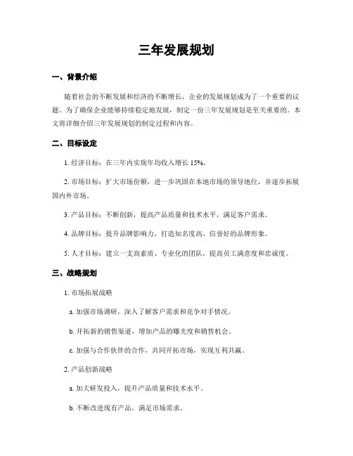 三年发展规划