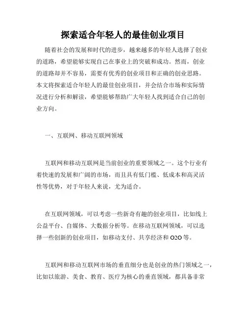 探索适合年轻人的最佳创业项目