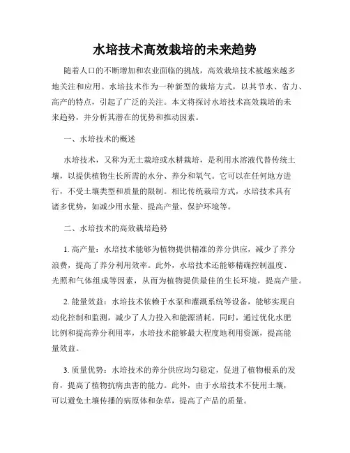 水培技术高效栽培的未来趋势