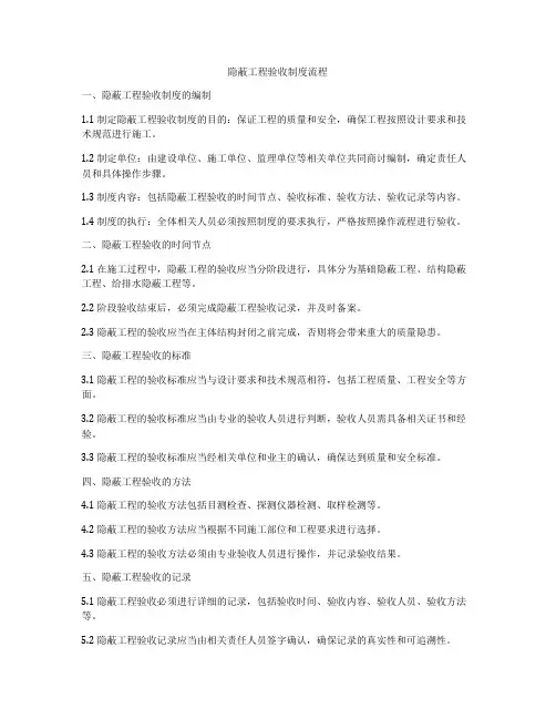 隐蔽工程验收制度流程