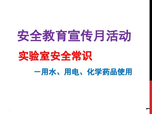 实验室安全常识(用水、用电、化学药品使用)(课堂PPT)
