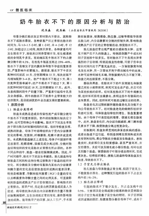 奶牛胎衣不下的原因分析与防治