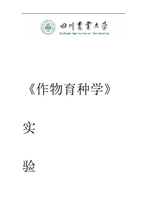 作物育种学小麦杂综合实验报告