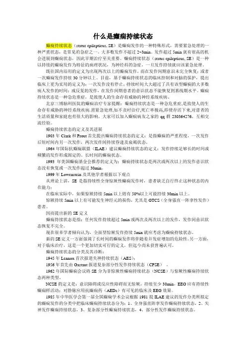 什么是癫痫持续状态