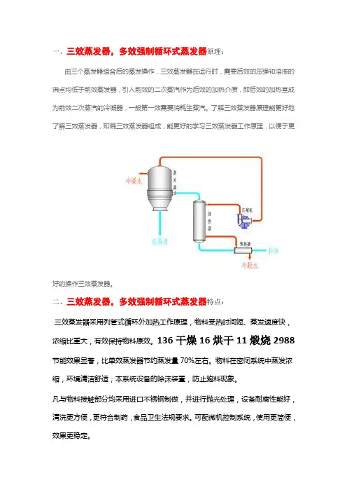 三效蒸发器,多效强制循环式蒸发器