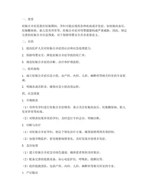 妊娠合并应急预案