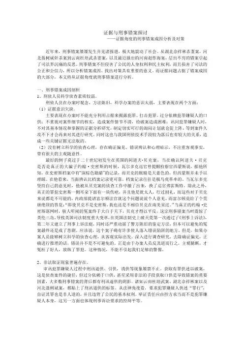 证据与刑事错案探讨