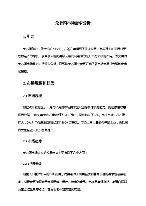 2024年兔养殖市场需求分析