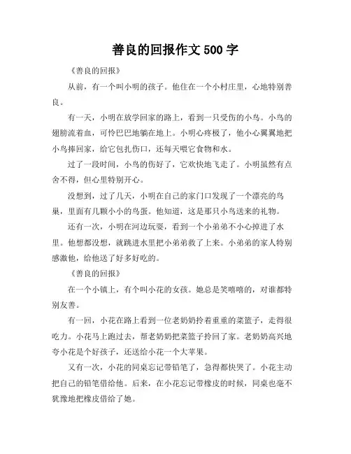 善良的回报作文500字