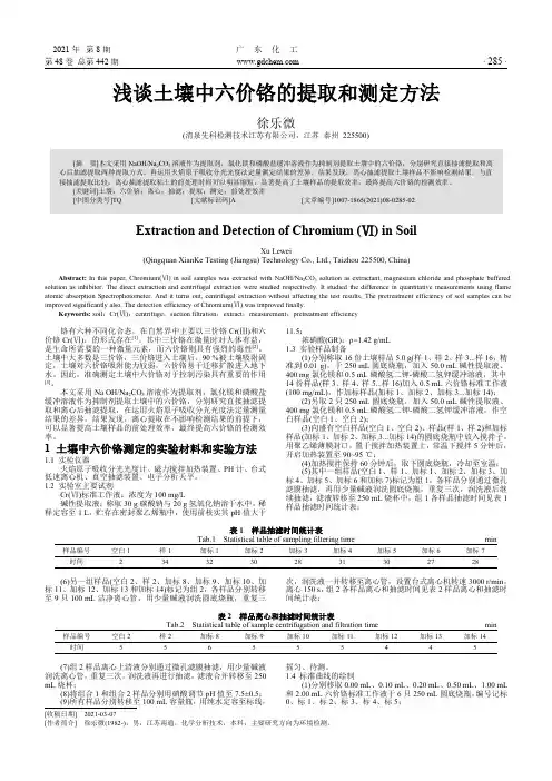 浅谈土壤中六价铬的提取和测定方法