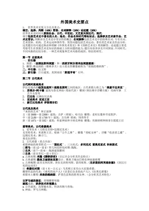 外国美术史【教师招聘复习资料】