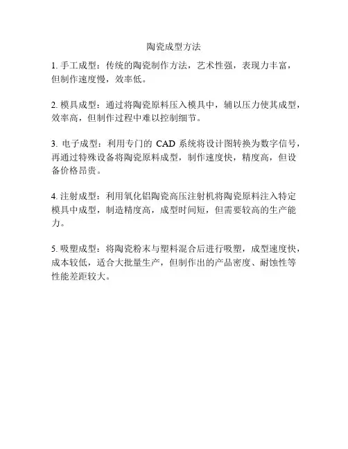 陶瓷成型方法