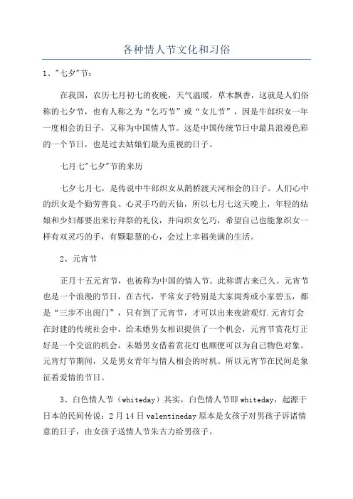 各种情人节文化和习俗