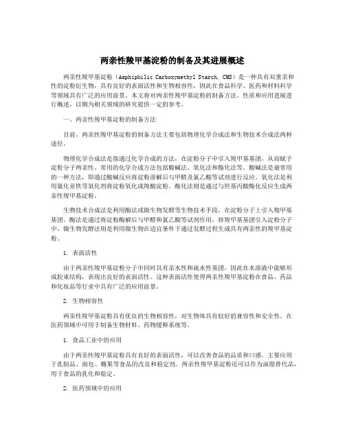 两亲性羧甲基淀粉的制备及其进展概述