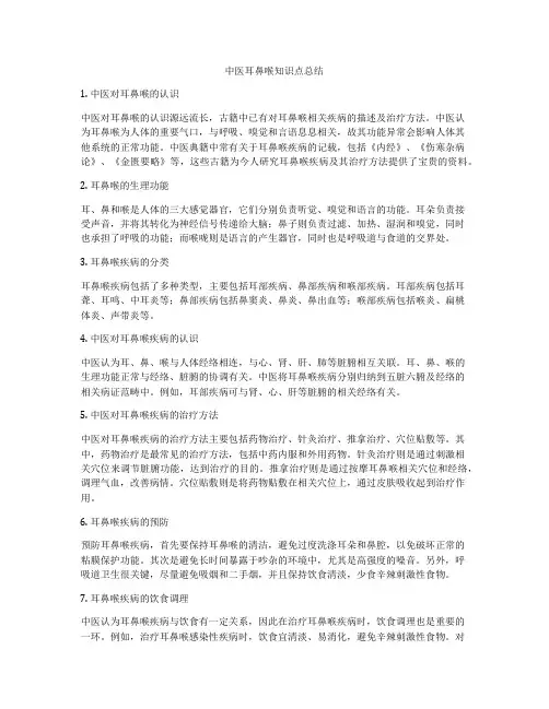 中医耳鼻喉知识点总结