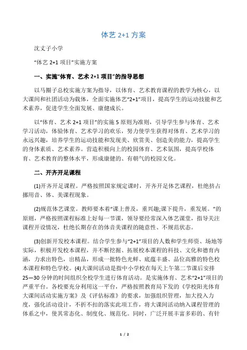 体艺21方案