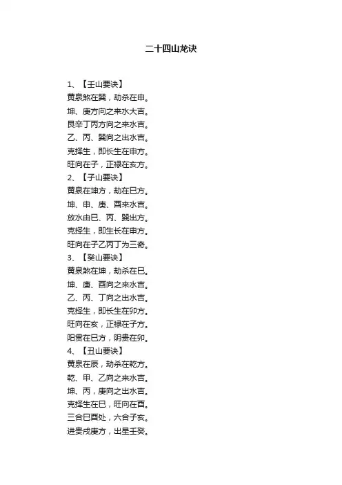 二十四山龙诀