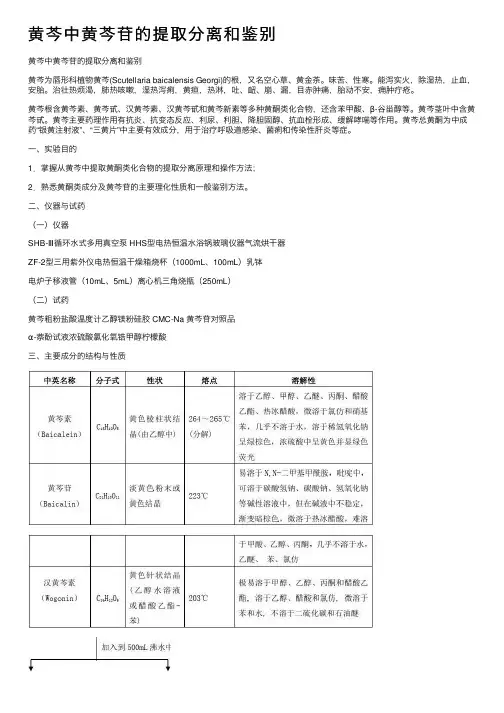 黄芩中黄芩苷的提取分离和鉴别