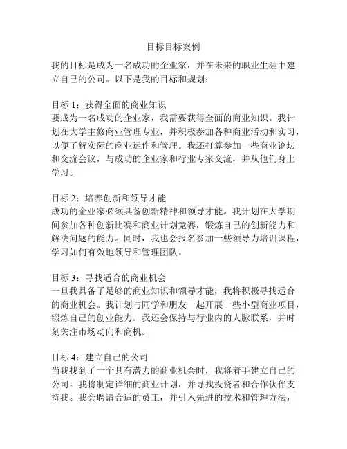 目标目标案例