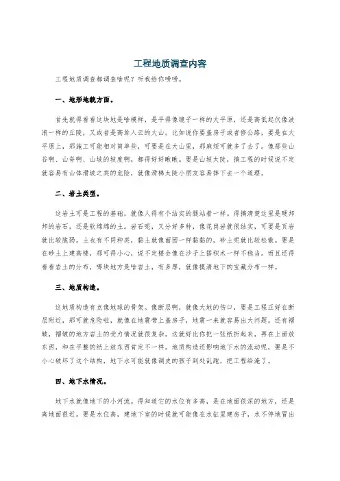 工程地质调查内容