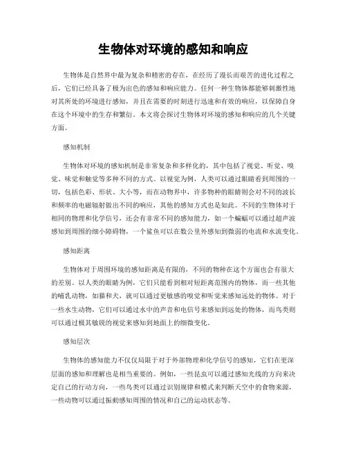 生物体对环境的感知和响应