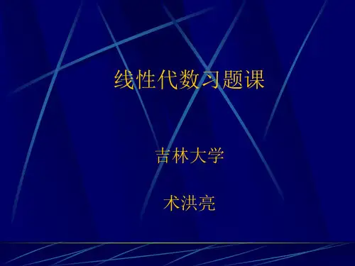 线性代数习题课吉林大学术洪亮