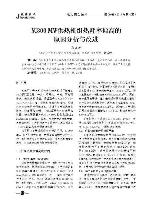 某300 MW供热机组热耗率偏高的原因分析与改进