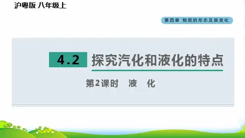 2022八年级物理上册第4章物质的形态及其变化4.2探究汽化和液化的特点第2课时液化习题课件粤教沪版