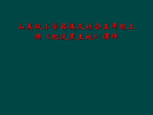 山美版小学品德及社会五年级上册《肥沃黑土地》课件