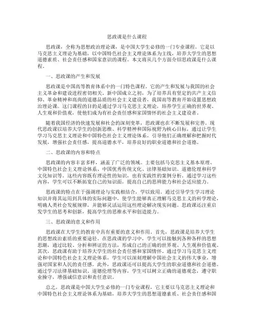 思政课是什么课程