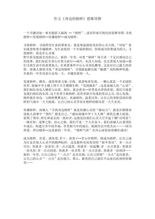 作文《身边的榜样》思维导图