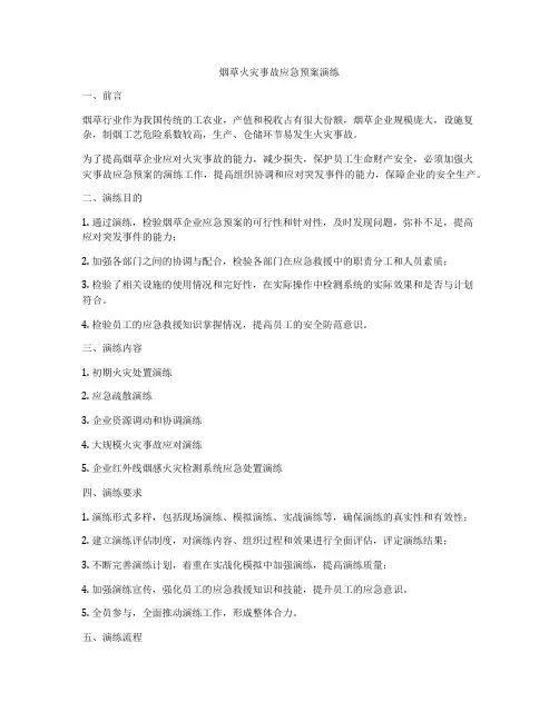 烟草火灾事故应急预案演练