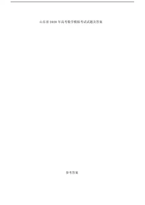 山东省高考数学模拟考试试题及答案.doc