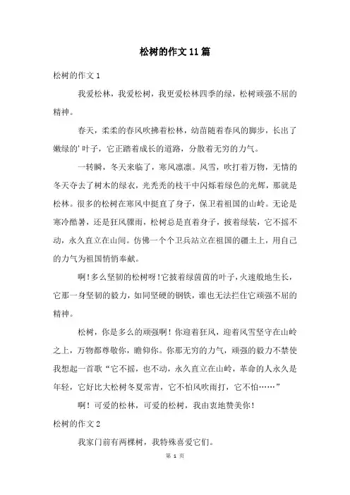 松树的作文11篇
